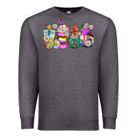 Charcoal Heather hippie coffee cups Premium Sweatshirt - AdoDesignShop