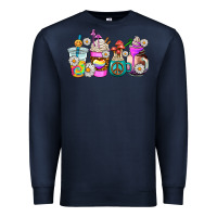 Navy hippie coffee cups Premium Sweatshirt - AdoDesignShop