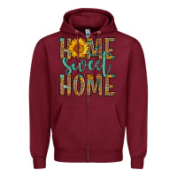 Burgundy home sweet home Zipper Hoodie - Zillion Design Studio