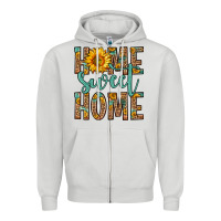 Dove Grey home sweet home Zipper Hoodie - Zillion Design Studio