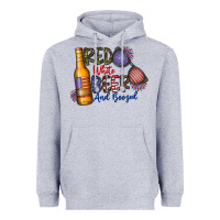 Heather Grey red white beer and boozed Heavyweight Hoodie - CowhideDigitalArt