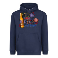 Navy red white beer and boozed Heavyweight Hoodie - CowhideDigitalArt
