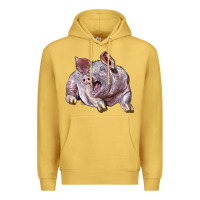 Antique Gold Landrace Pig Premium Hoodie - LillyAllenDesigns