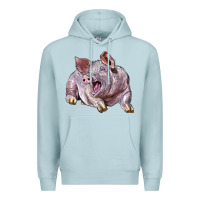 Blue Mist Landrace Pig Premium Hoodie - LillyAllenDesigns