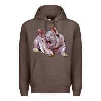 Coffee Landrace Pig Premium Hoodie - LillyAllenDesigns