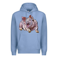 Colony Blue Landrace Pig Premium Hoodie - LillyAllenDesigns
