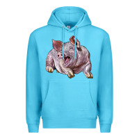 Ocean Blue Landrace Pig Premium Hoodie - LillyAllenDesigns