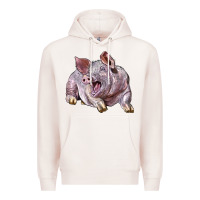 Pale Pink Landrace Pig Premium Hoodie - LillyAllenDesigns