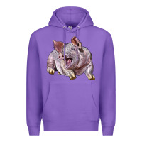 Purple Landrace Pig Premium Hoodie - LillyAllenDesigns