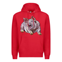 Red Landrace Pig Premium Hoodie - LillyAllenDesigns