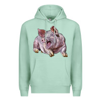 Seafoam Landrace Pig Premium Hoodie - LillyAllenDesigns