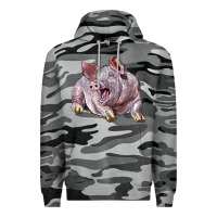 Slate Camo Landrace Pig Premium Hoodie - LillyAllenDesigns