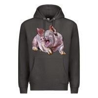 Smoke Landrace Pig Premium Hoodie - LillyAllenDesigns