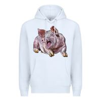 White Landrace Pig Premium Hoodie - LillyAllenDesigns