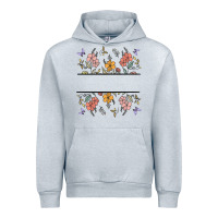 Heather Grey wildflower your text here Urban Hoodie - MaliasSmallBusiness