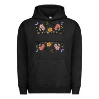 Pigment Black wildflower your text here Urban Hoodie - MaliasSmallBusiness