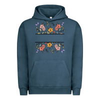Pigment Midnight Navy wildflower your text here Urban Hoodie - MaliasSmallBusiness