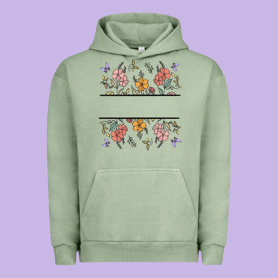Wildflower Your Text Here Urban Hoodie Designed By Maliassmallbusiness