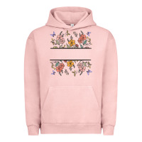 Pigment Salmon wildflower your text here Urban Hoodie - MaliasSmallBusiness