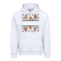 White wildflower your text here Urban Hoodie - MaliasSmallBusiness