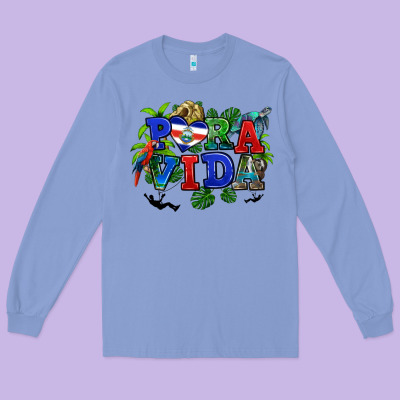 Pura Vida Costa Rica Long Sleeve Tee Designed By Ranaportraitstore
