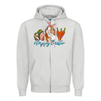 Dove Grey happy easter bunny carrots and eggs Zipper Hoodie - RanaPortraitStore