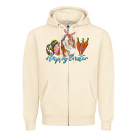 Sandshell happy easter bunny carrots and eggs Zipper Hoodie - RanaPortraitStore