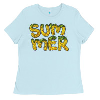 Baby Blue summer pineapple Ladies Tee - BarkalooDesign