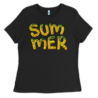 Black summer pineapple Ladies Tee - BarkalooDesign