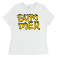White summer pineapple Ladies Tee - BarkalooDesign