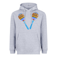 Heather Grey blue maracas Heavyweight Hoodie - FaDigitalArtStudio
