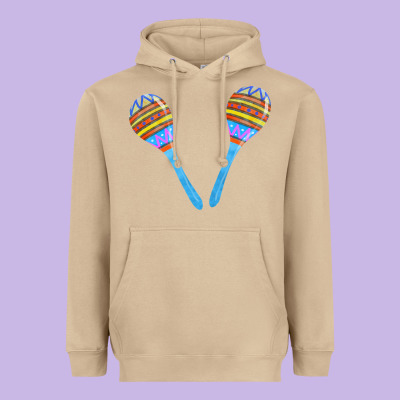 Blue Maracas Heavyweight Hoodie Designed By Fadigitalartstudio