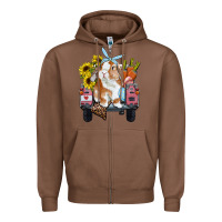 Chestnut easter truck with bunny sunflowers and eggs Zipper Hoodie - RanaPortraitStore
