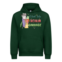 Forest Green i feel like garbage raccoon Urban Hoodie - MaliasSmallBusiness