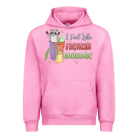 Fuchsia Pink i feel like garbage raccoon Urban Hoodie - MaliasSmallBusiness