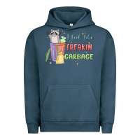 Pigment Midnight Navy i feel like garbage raccoon Urban Hoodie - MaliasSmallBusiness