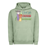 Pigment Oil Green i feel like garbage raccoon Urban Hoodie - MaliasSmallBusiness