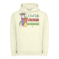 Pigment Pistachio i feel like garbage raccoon Urban Hoodie - MaliasSmallBusiness