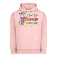 Pigment Salmon i feel like garbage raccoon Urban Hoodie - MaliasSmallBusiness