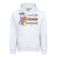 White i feel like garbage raccoon Urban Hoodie - MaliasSmallBusiness