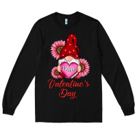 Black happy valentines day gnomes with sunflower Long Sleeve Tee - RanaPortraitStore