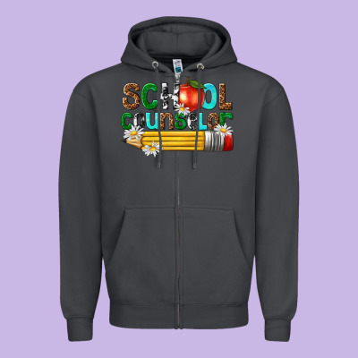 School Counselor Zipper Hoodie Designed By Texasbilliewilder