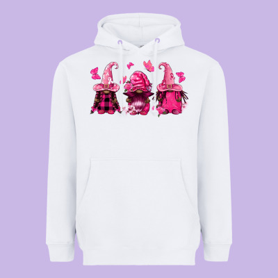 Breast Cancer Afro Gnomies Heavyweight Hoodie Designed By Fadigitalartstudio