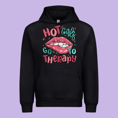 Hot Girls Go To Therapy Urban Hoodie Designed By Maliassmallbusiness