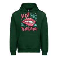 Forest Green hot girls go to therapy Urban Hoodie - MaliasSmallBusiness