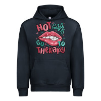 Navy hot girls go to therapy Urban Hoodie - MaliasSmallBusiness