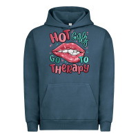 Pigment Midnight Navy hot girls go to therapy Urban Hoodie - MaliasSmallBusiness