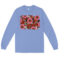 Colony Blue valentines day sunflowers leopard cowhide backgrou Long Sleeve Tee - RanaPortraitStore