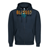 Navy blessed life Zipper Hoodie - Zillion Design Studio