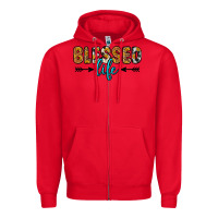 Red blessed life Zipper Hoodie - Zillion Design Studio